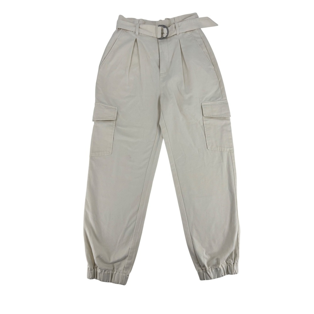 Aritzia Sunday Best Paper Bag Cargo Jogger Pants‎ Womens 6 Cream High Waisted